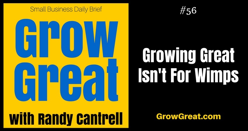 Growing Great Isn't For Wimps – Grow Great Small Business Daily Brief #56 – August 8, 2018