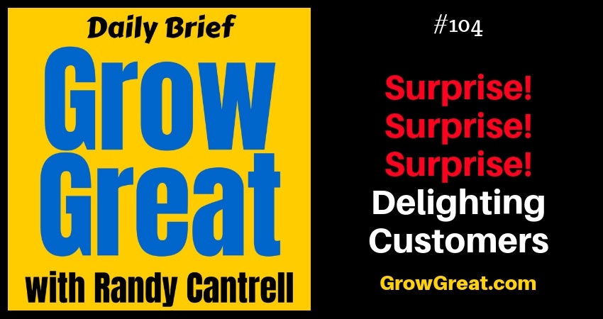 Surprise! Surprise! Surprise! Delighting Customers – Grow Great Daily Brief #104 – November 14, 2018
